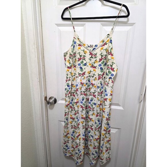 Old Navy Floral Print Sleeveless Midi Dress With Adjustable Straps & Smocked Bac - Picture 2 of 12